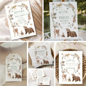 Rustic Brown Woodland Baby Shower Invitation Kaart