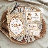 Woodland Baby shower Gingham Bedankkaart