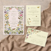 Vintage Botanical Wildflower Boho Save The Date Kaart (Personaliseer de collectie van deze zelfstandige maker.)