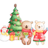 Gepersonaliseerde Woodland Christmas Keramisch Ornament