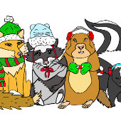 Leuke bosachtige wezens thema kerst kaart