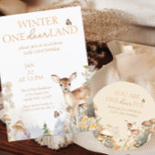 Winter Wonderland Herten Eerste Verjaardag Cadeaulabel