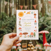 Bosbouwpaddenstoel 1-Birthday-uitnodiging Kaart