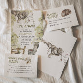 Woodland Wild Forest Bunny Animal Baby Shower Cadeaulabel