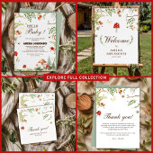 Woodland Mushroom Baby shower Luier Raffle Informatiekaartje