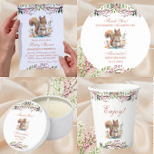 Schattige Eekhoorn Forest Woodland Baby shower Papieren Bordje