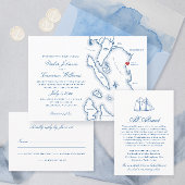 Schooner Zodiac Bellingham Bay WA kaart Bruiloft