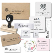 Haaksticker met garen en aangepaste naam etiket