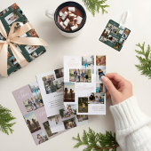 Jaar in Momenten Familie Fotocollage Kerstmis All In One Uitnodiging