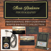 Geel en zwart foto/Logo booth display Spandoek