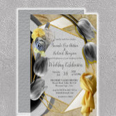 Grijze en gele tulpen voor de kleuren van 2021 douchegordijn