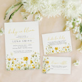 Gele Baby in Bloom Wildflower Luier Raffle Informatiekaartje