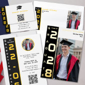 Modern Gold Black Graduation Party Informatiekaartje