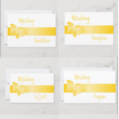 Trouwwijnlabel gele vlinder wijn etiket