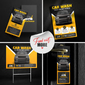Gele Auto Wassen Auto Detailing Mobiele Auto Wasse Briefkaart