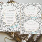 Geel grijs Ivory  Floral Tortelduifjes Kussen