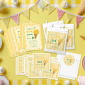 Yellow Ice Cream Sprinkle Photo Summer Birthday Feesthoedjes