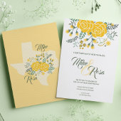 Yellow Rose of Texas - Gingham State Save the Date Briefkaart
