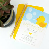 Geel Rubber Ducky Bubble Bath Baby shower Vierkante Sticker