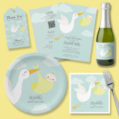 Schattigee Blue Bundle Stork Baby shower alles in  Kaart
