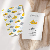 Gele onderzeeër Pattern Kinder Blanket Sherpa Deken