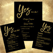 Ja We Do Hot Pink Gold Wedding gastenkaart Bedankkaart