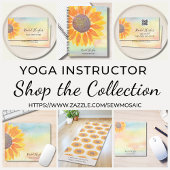 Yoga Studio Instructor Sunflower Waterverf Visitekaartje