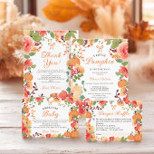 Herfst Bow Boho pompoen floral dank u baby shower Ronde Sticker