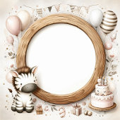 Verjaardagsuitnodiging Zebra Lijst voor foto Kaart