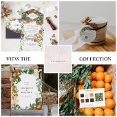 Late zomer Citrus Floral | Botanische bruiloft Folie Uitnodiging