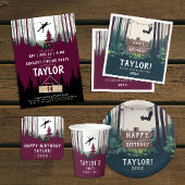 Cool Fun Zipline Turquoise Natuur Party Adventure Kaart