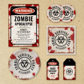 Zombie-invasie met bloedvlekken en roestachtig tek kaart