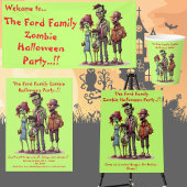 Kinder Zombie Familie Halloween Party Ronde Sticker