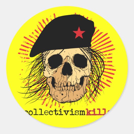 Collectivisme Kills Ronde Sticker (Voorkant)