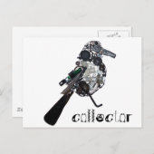 "Collector" Magpie Found-Object Sculpture Briefkaart (Voorkant / Achterkant)