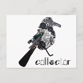 "Collector" Magpie Found-Object Sculpture Briefkaart