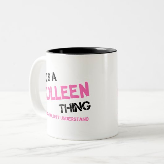 Colleen dat je niet zou begrijpen tweekleurige koffiemok (Voorkant links)