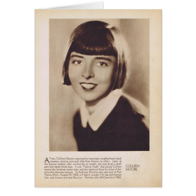 Colleen Moore-stille filmactrice portret (Voorkant)