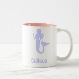 Colleen paarse zeemeermin koffiemok tweekleurige koffiemok