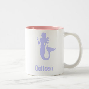 Colleen paarse zeemeermin koffiemok tweekleurige koffiemok