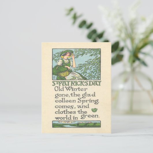 Colleen Spring Shamrock St Patrick's Day Briefkaart (Staand voorkant)