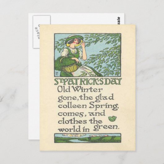 Colleen Spring Shamrock St Patrick's Day Briefkaart (Voorkant / Achterkant)