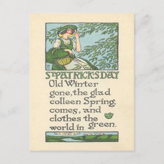 Colleen Spring Shamrock St Patrick's Day Briefkaart (Voorkant)