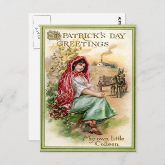 Colleen St Patrick's Day Kaart (Voorkant / Achterkant)