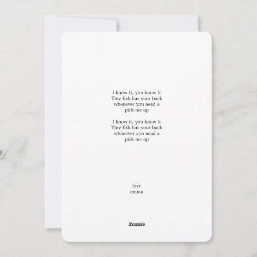 Collega Bestie Funny Fish Waardering Kaart (Achterkant)