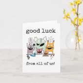 Collega die vertrekt, grappig, van ons allemaal kaart (Gele Bloem)