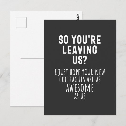 collega farewell, pensionering, medewerker, afsche briefkaart (Voorkant / Achterkant)