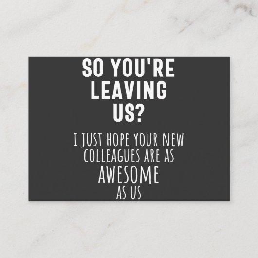 collega farewell, pensionering, medewerker, afsche visitekaartje (Voorkant)