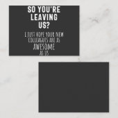 collega farewell, pensionering, medewerker, afsche visitekaartje (Voorkant / Achterkant)