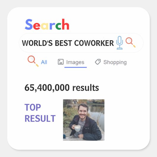 Collega FOTOCADEAUS Baas Verpleegster Leraar Dokte Vierkante Sticker (Voorkant)